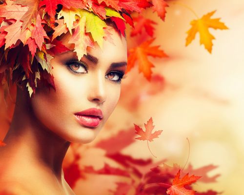 Autumn Woman Portrait. Beauty Fashion Model Girl Autumn Woman Portrait. Beauty Fashion Model Girl