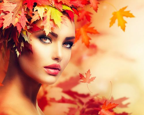 Autumn Woman Portrait. Beauty Fashion Model Girl